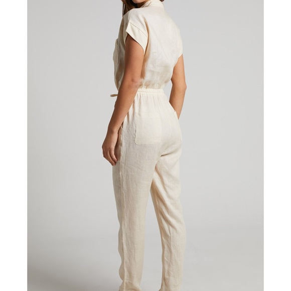 Showpo Lucia Linen Cap Sleeve Jumpsuit - Picture 2 of 4